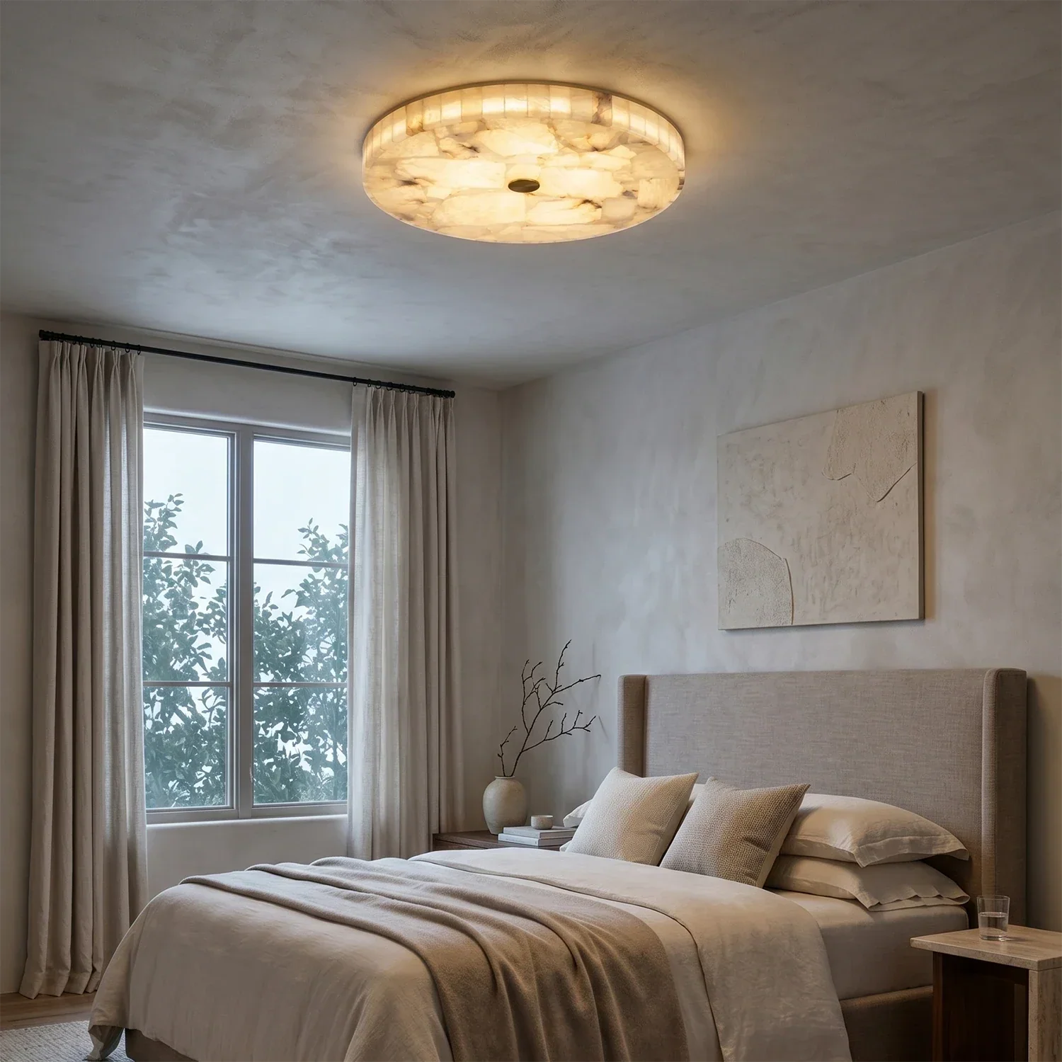 Alabaster  Disk Ceiling Light | wildoxy