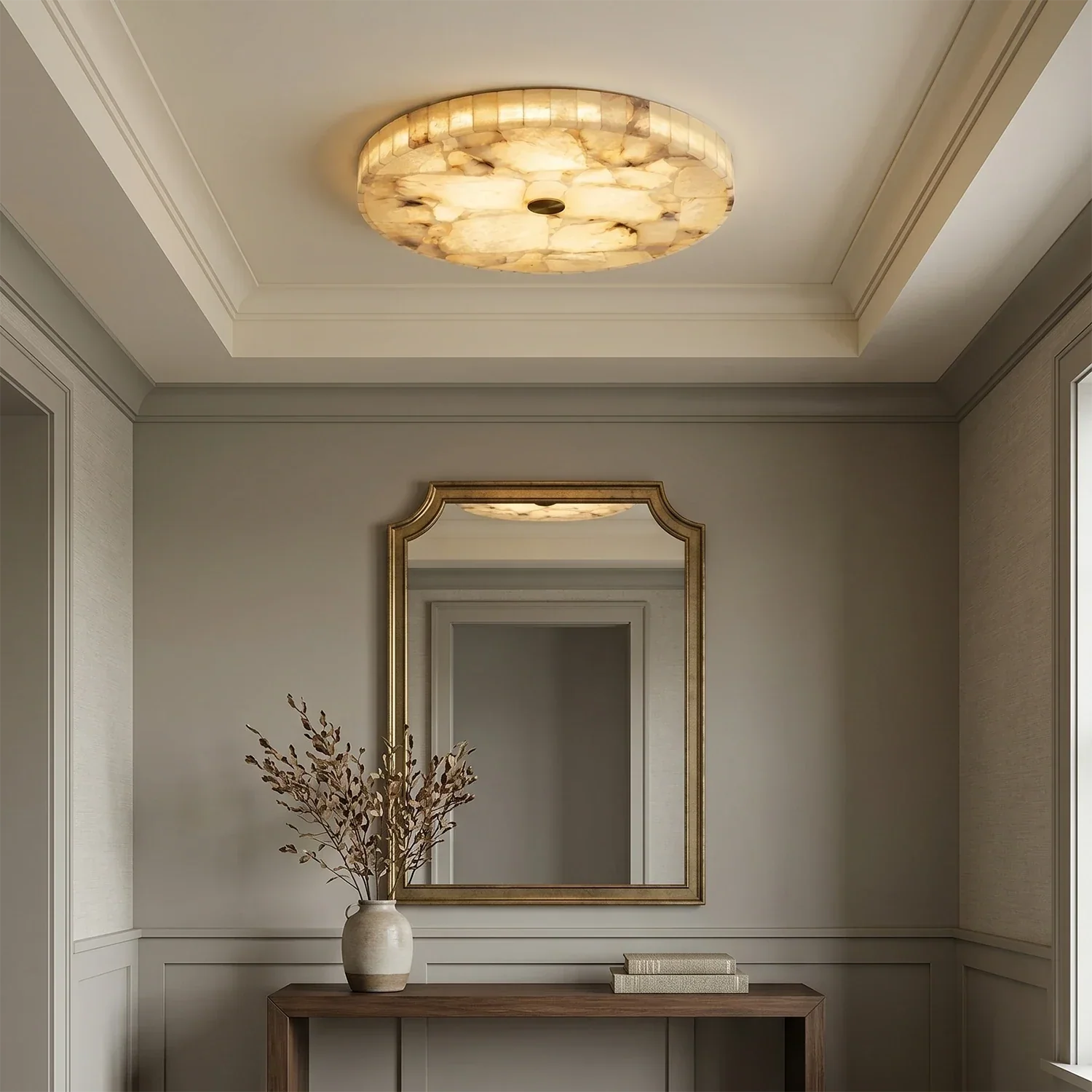 Alabaster  Disk Ceiling Light | wildoxy