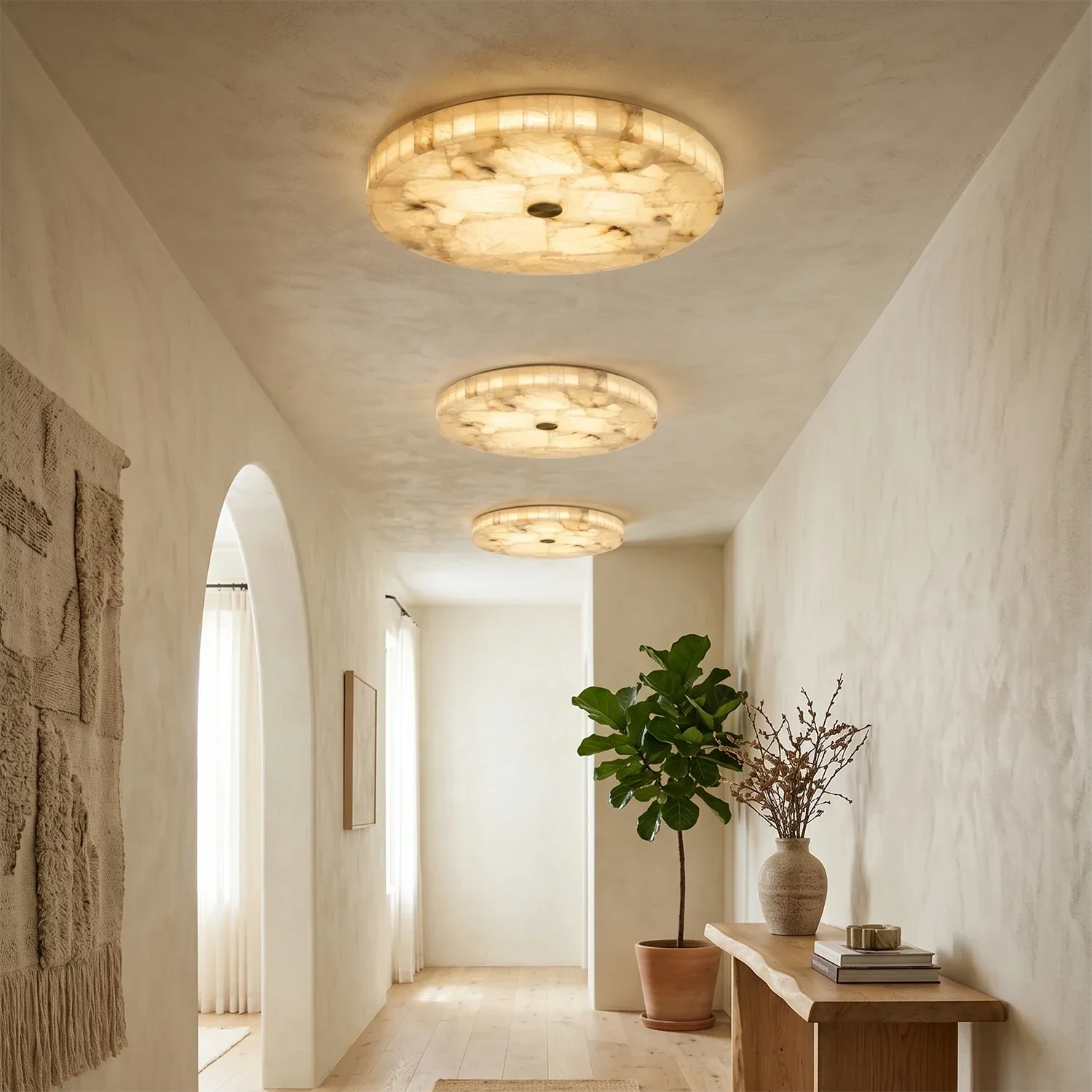 Alabaster  Disk Ceiling Light | wildoxy