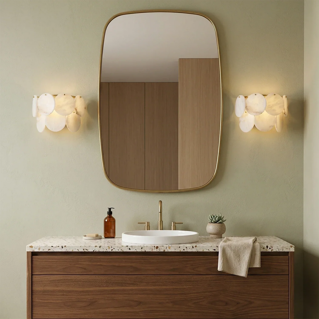 Alabaster Double Layer Round Wall Lamp | wildoxy