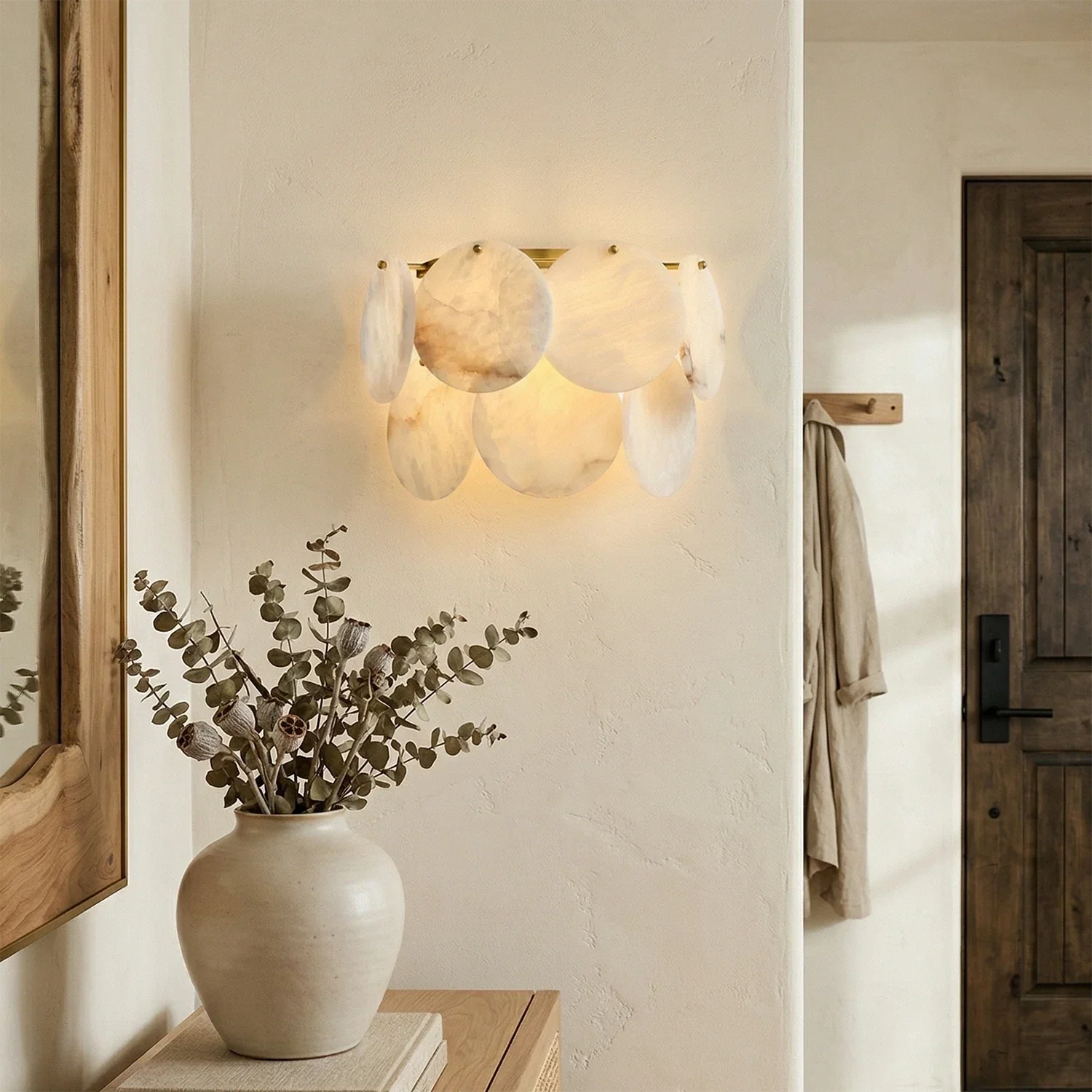 Alabaster Double Layer Round Wall Lamp | wildoxy