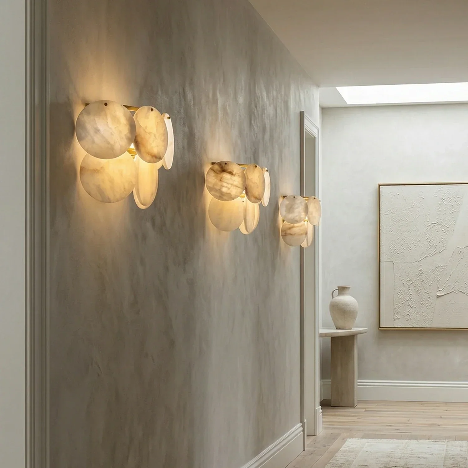 Alabaster Double Layer Round Wall Lamp | wildoxy