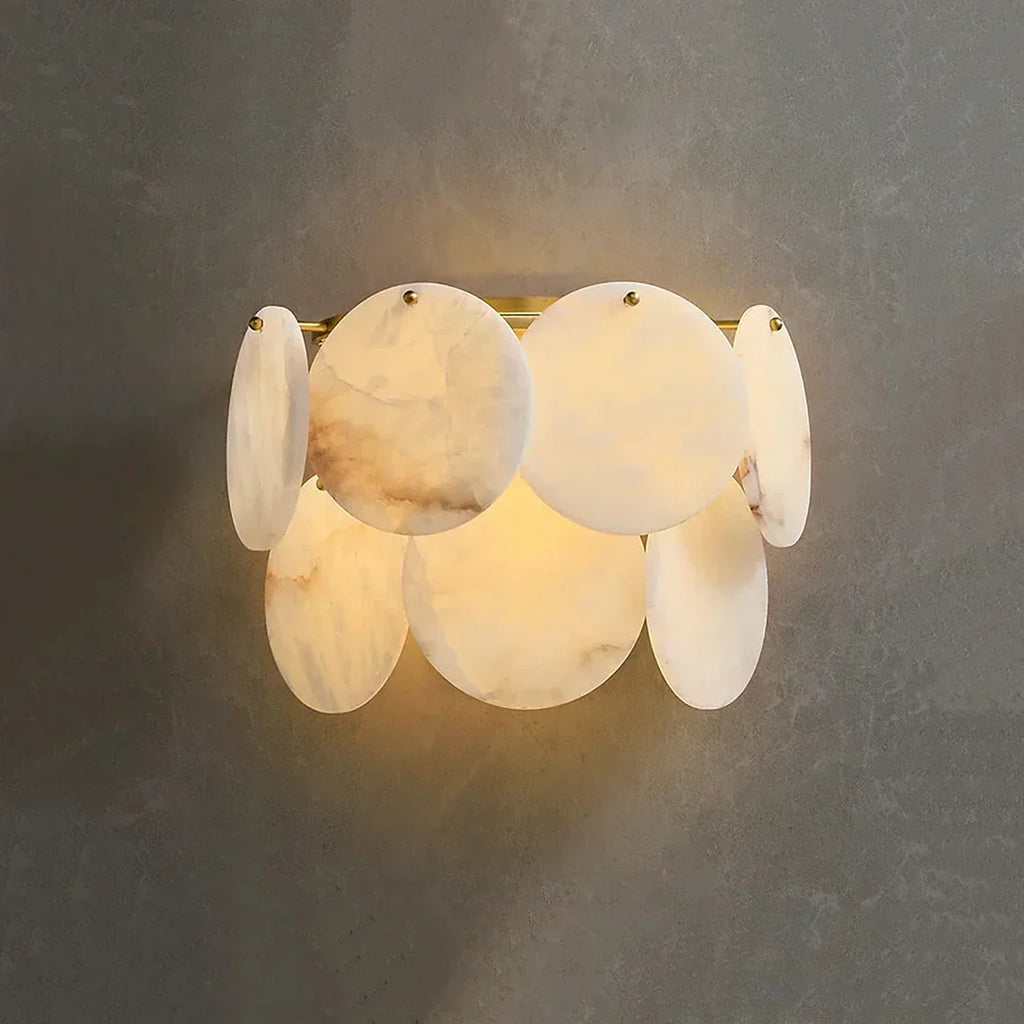 Alabaster Double Layer Round Wall Lamp | wildoxy