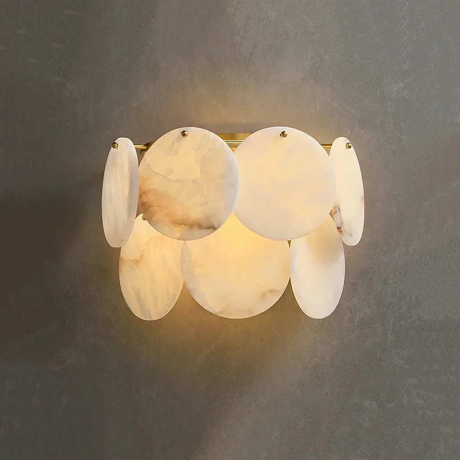Alabaster Double Layer Round Wall Lamp | wildoxy