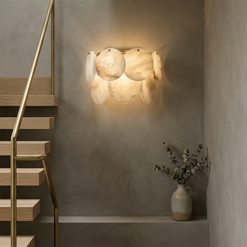 Alabaster Double Layer Round Wall Lamp | wildoxy