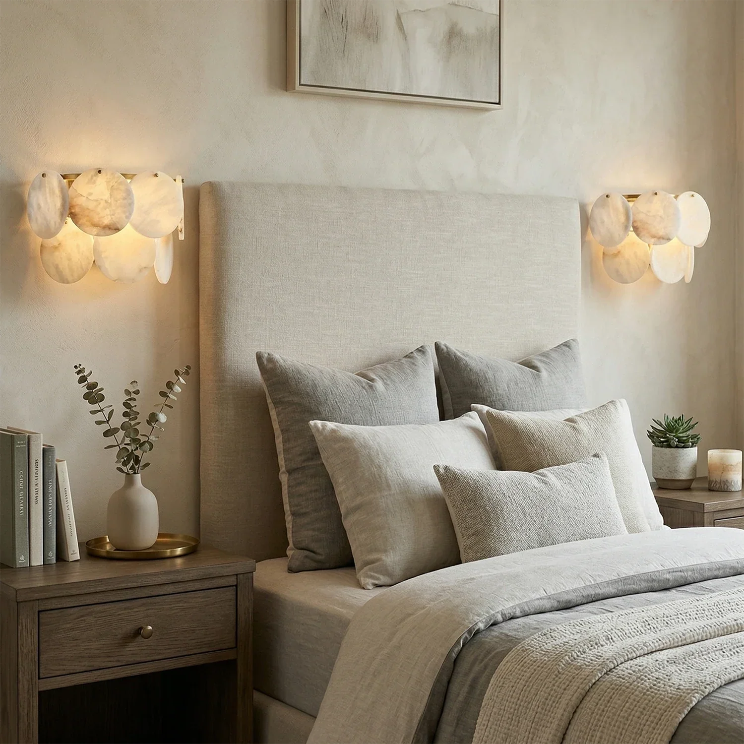 Alabaster Double Layer Round Wall Lamp | wildoxy