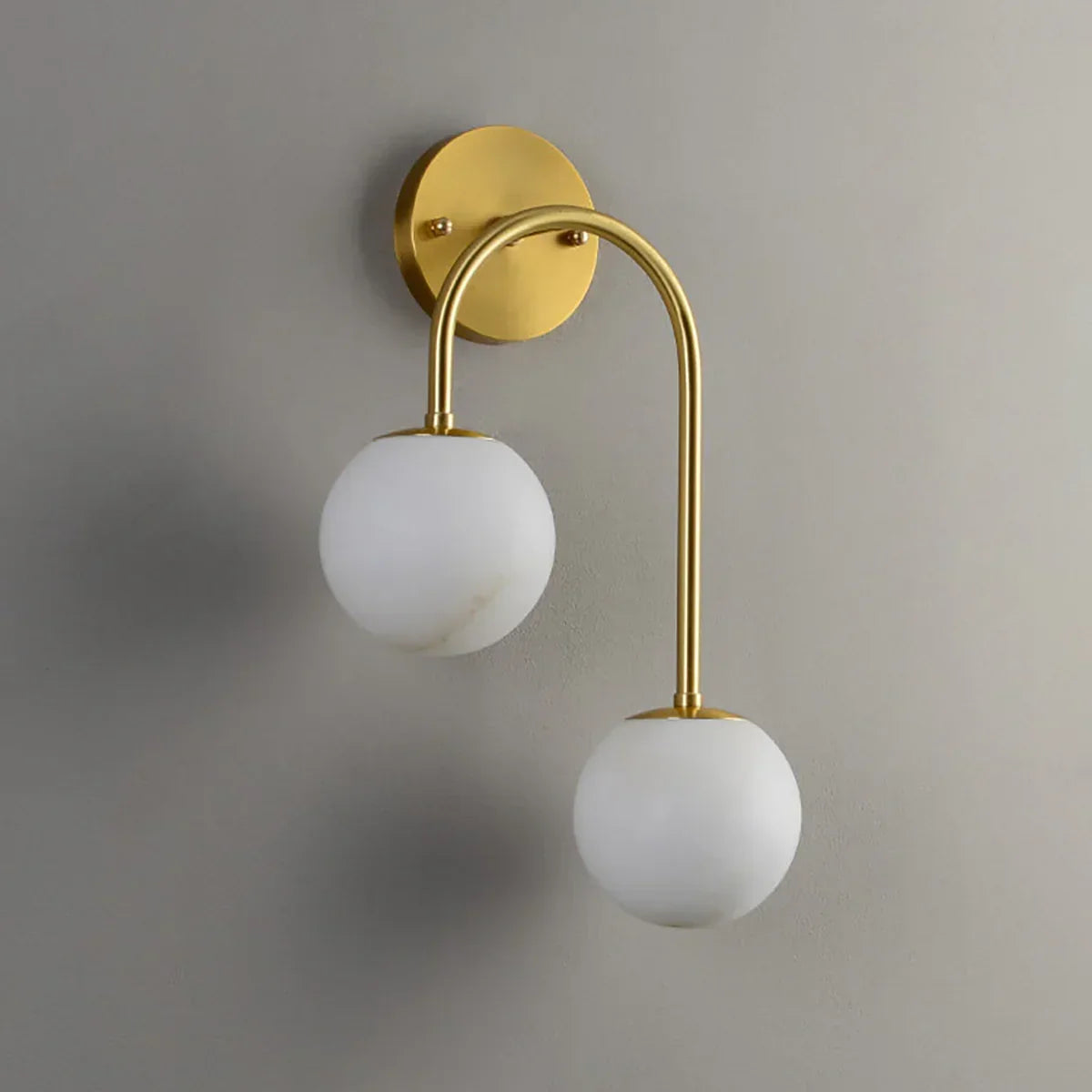 Alabaster Double Spherical U Shape Wall Lamp | wildoxy
