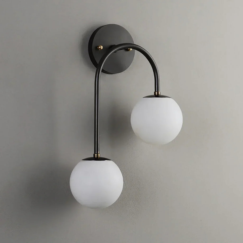 Alabaster Double Spherical U Shape Wall Lamp | wildoxy