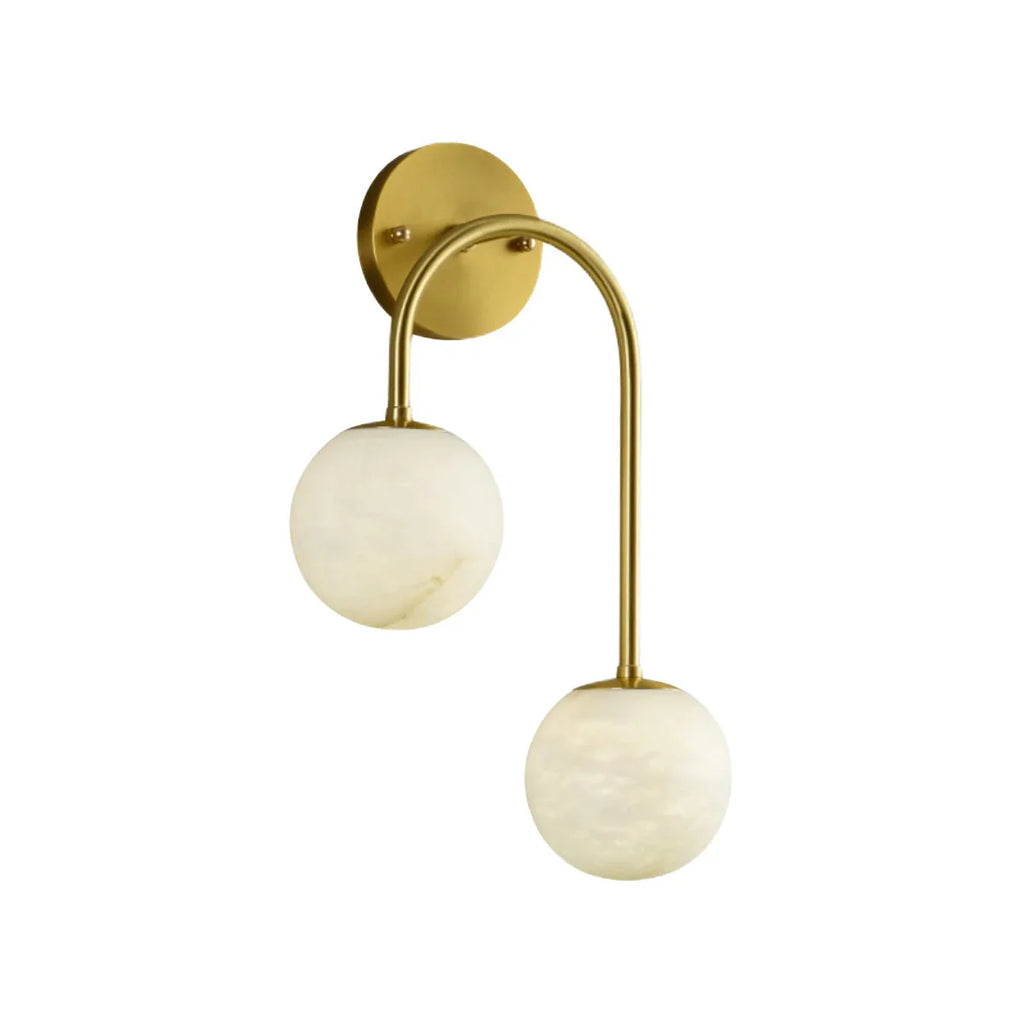 Alabaster Double Spherical U Shape Wall Lamp | wildoxy