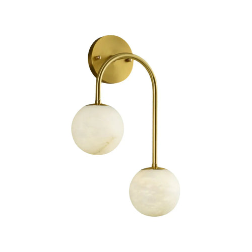 Alabaster Double Spherical U Shape Wall Lamp | wildoxy