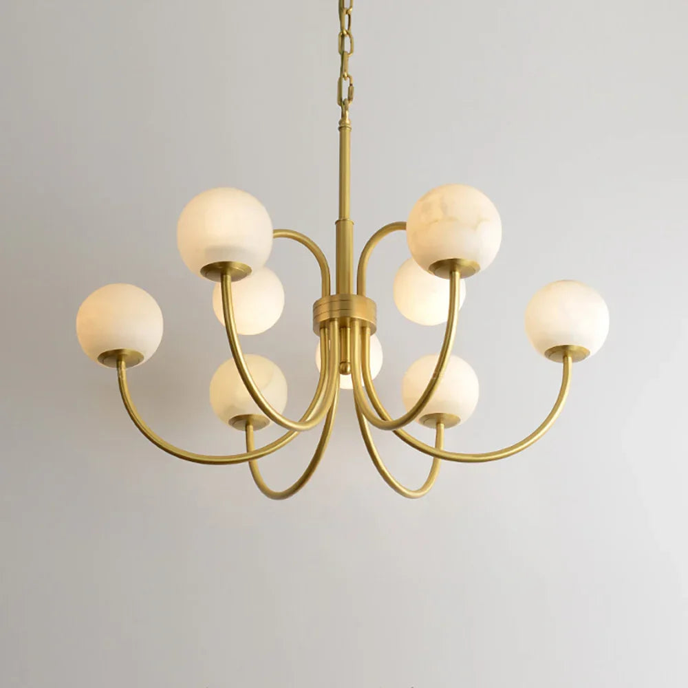 Alabaster Forked Radial Globe Chandelier | wildoxy
