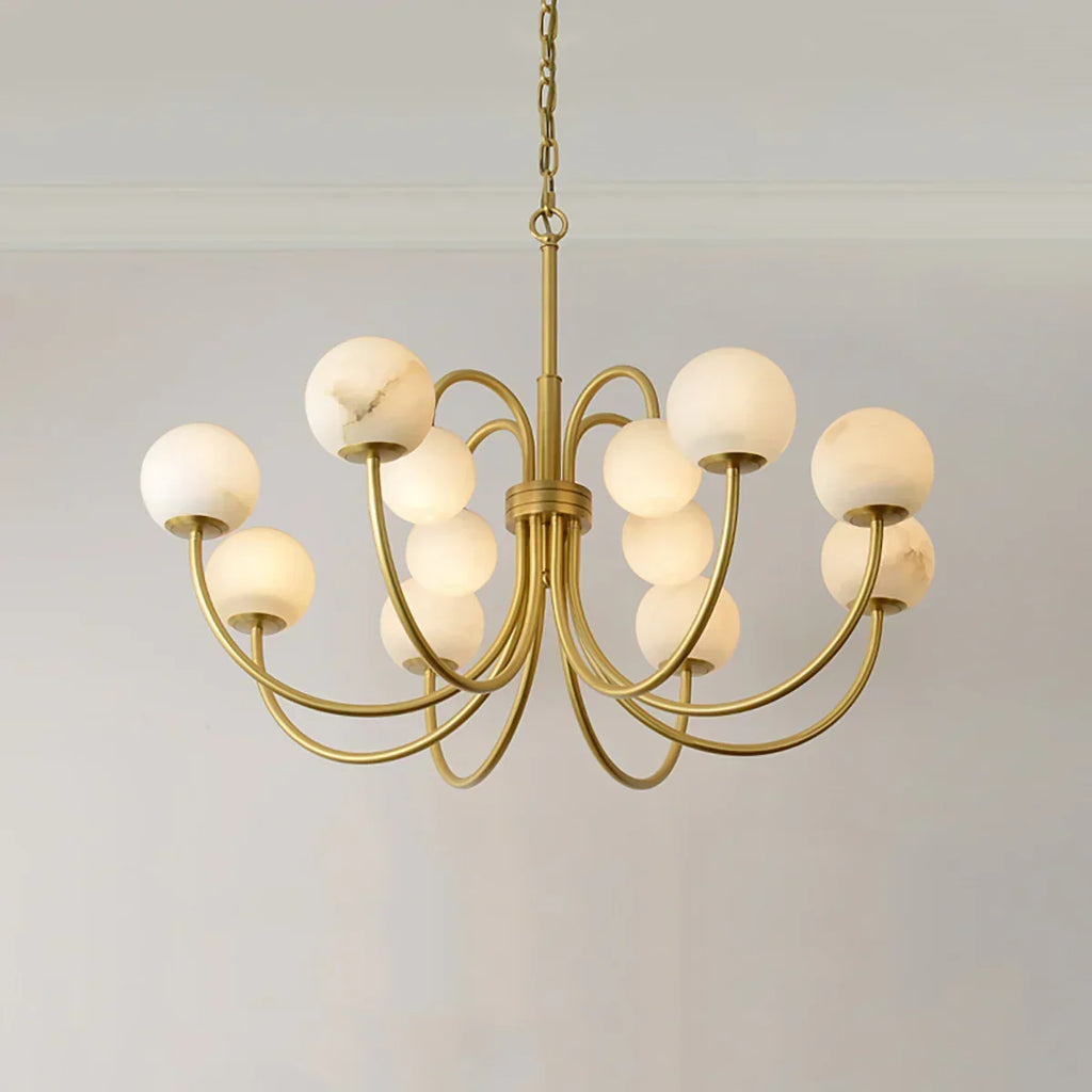 Alabaster Forked Radial Globe Chandelier | wildoxy