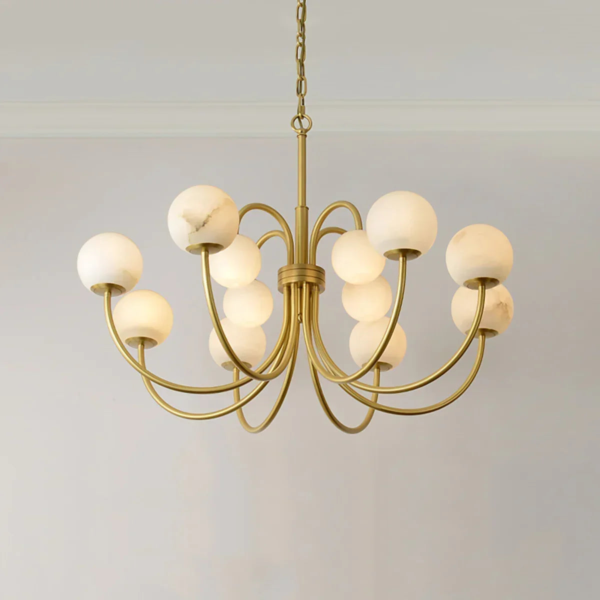 Alabaster Forked Radial Globe Chandelier | wildoxy