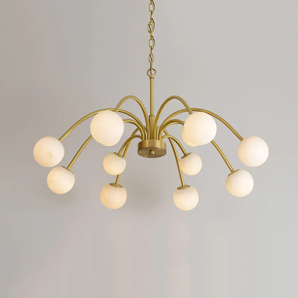 Alabaster Forked Radial Globe Chandelier | wildoxy