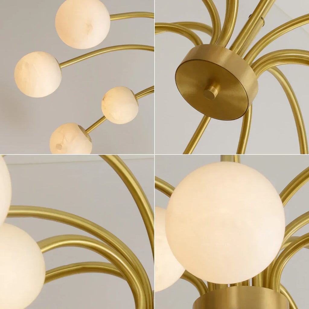 Alabaster Forked Radial Globe Chandelier | wildoxy