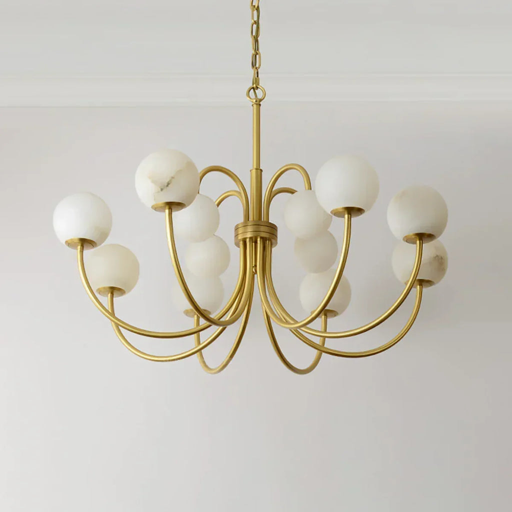 Alabaster Forked Radial Globe Chandelier | wildoxy