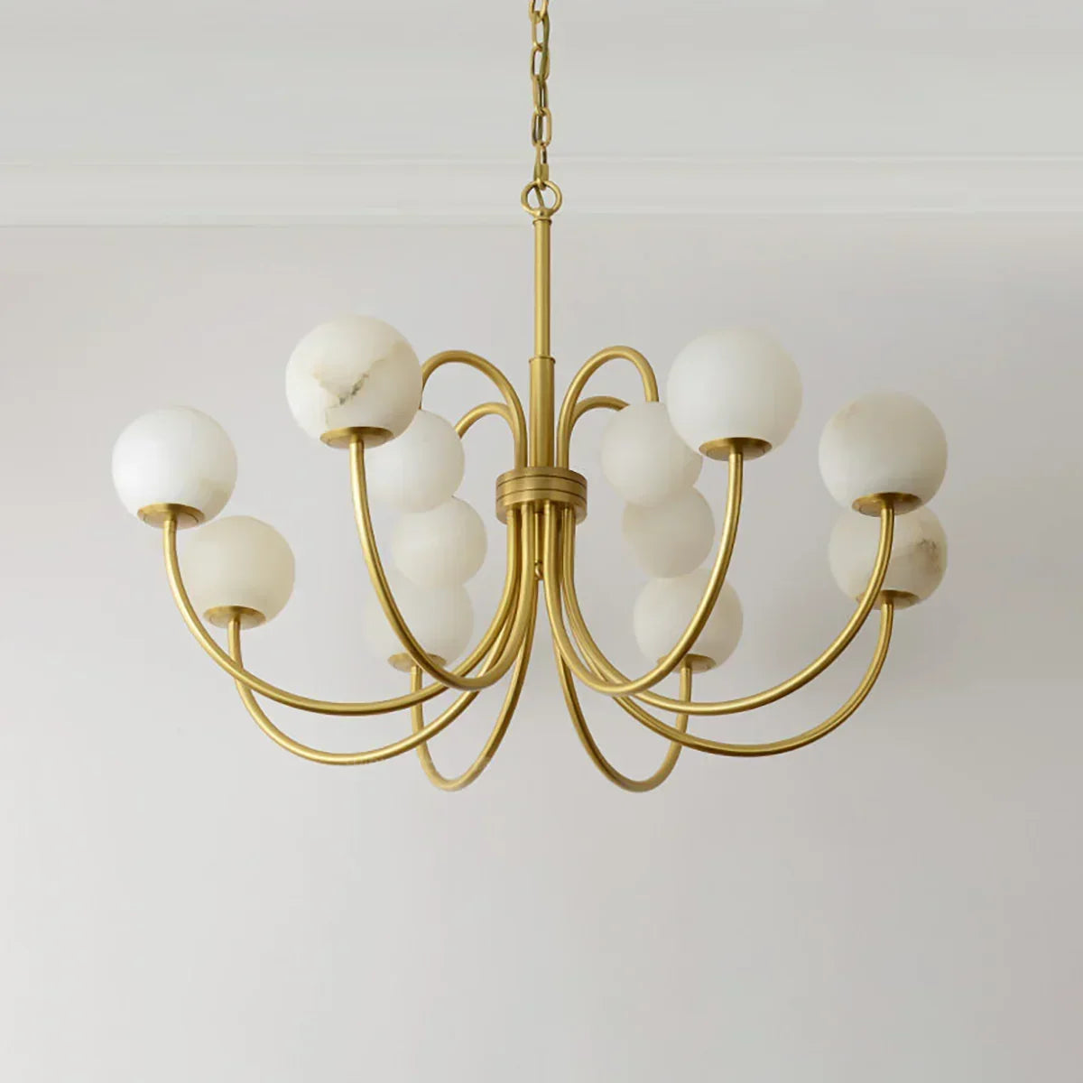 Alabaster Forked Radial Globe Chandelier | wildoxy