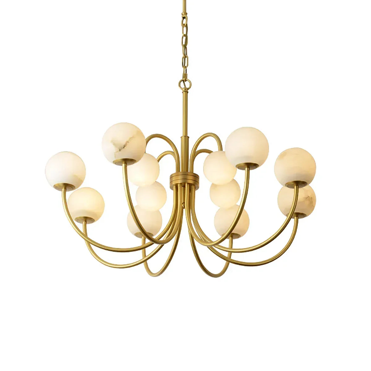 Alabaster Forked Radial Globe Chandelier | wildoxy
