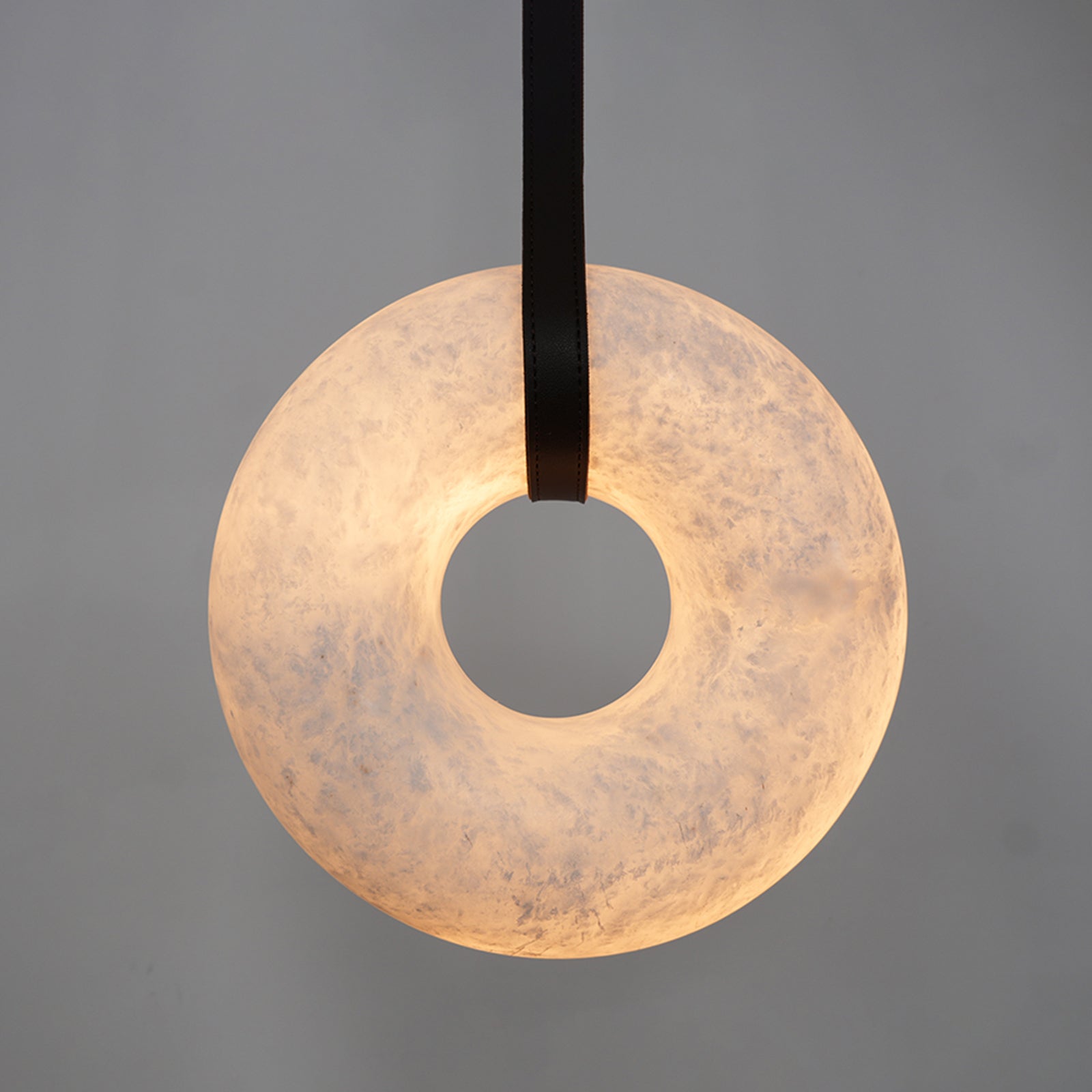 Alabaster Loop Leather Strap Pendant Light | wildoxy