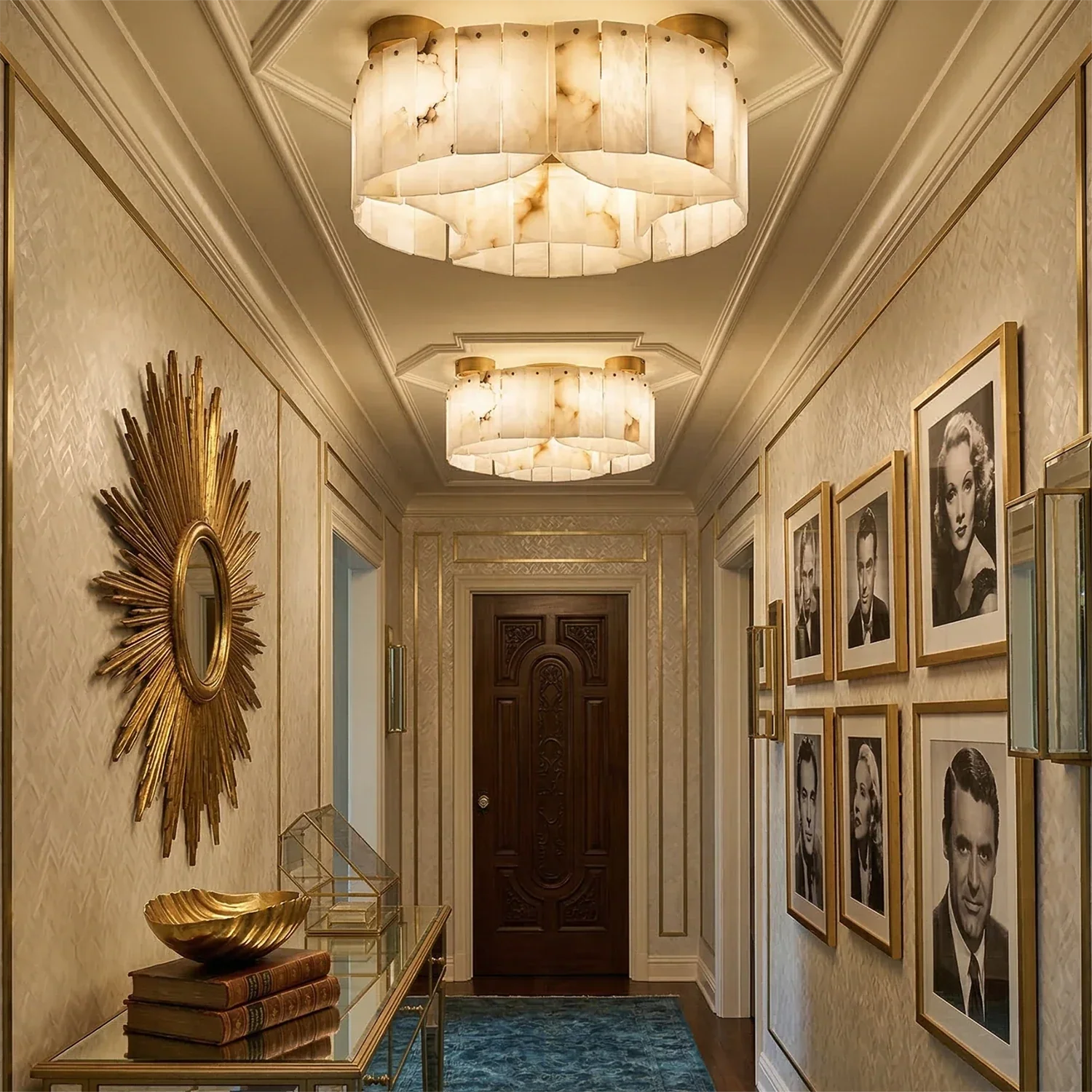 Alabaster Modern Brass Ceiling Lamp | wildoxy
