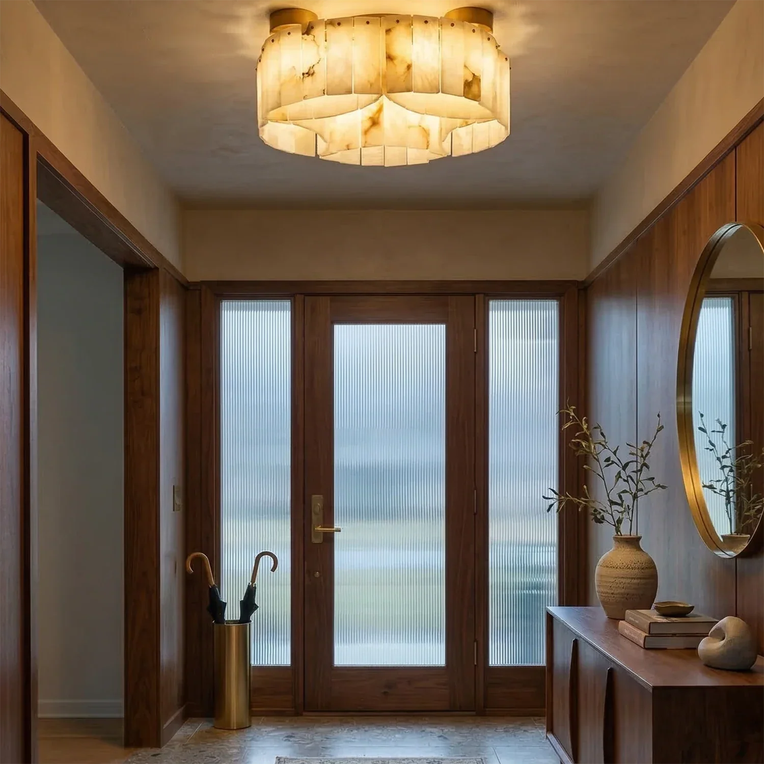 Alabaster Modern Brass Ceiling Lamp | wildoxy