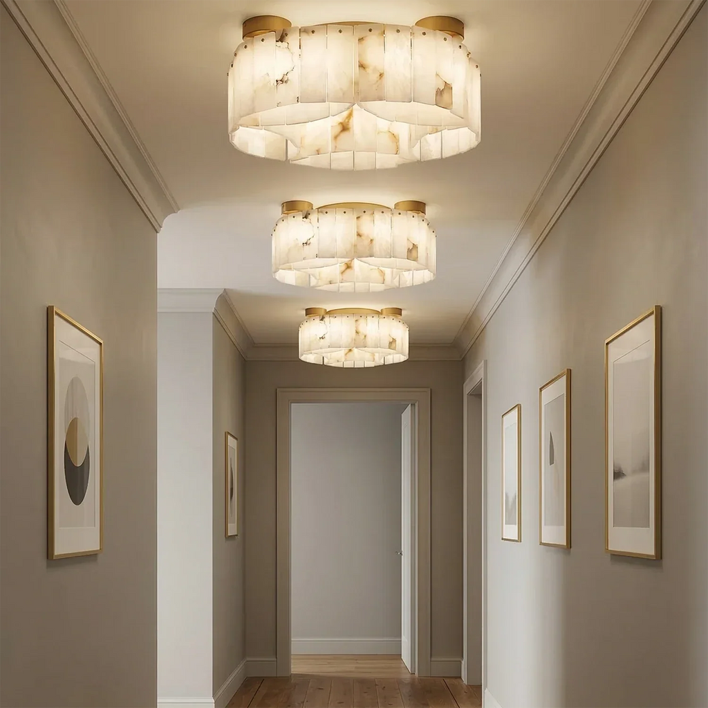 Alabaster Modern Brass Ceiling Lamp | wildoxy