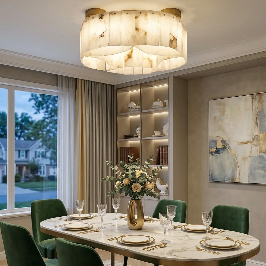 Alabaster Modern Brass Ceiling Lamp | wildoxy