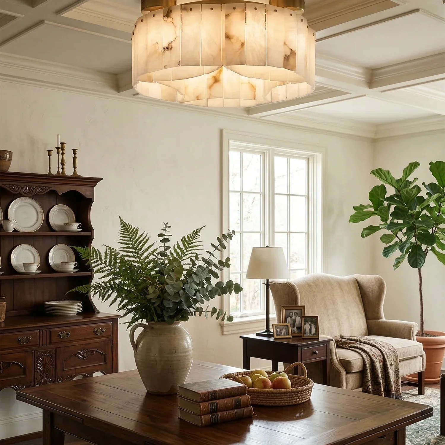 Alabaster Modern Brass Ceiling Lamp | wildoxy