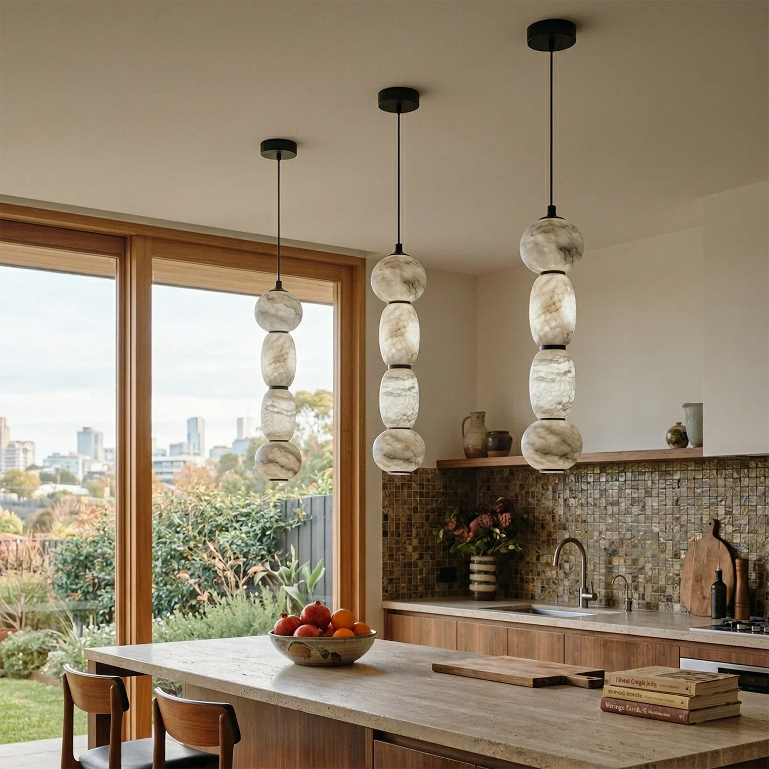 Alabaster Pendulous Pearl Pendant Light | wildoxy