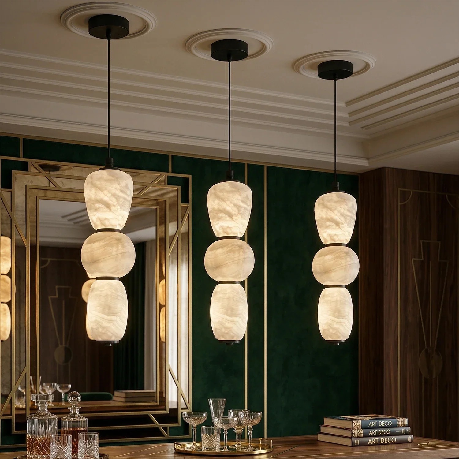 Alabaster Pendulous Pearl Pendant Light | wildoxy