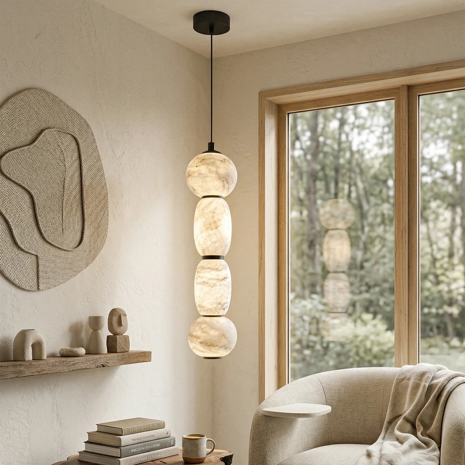 Alabaster Pendulous Pearl Pendant Light | wildoxy