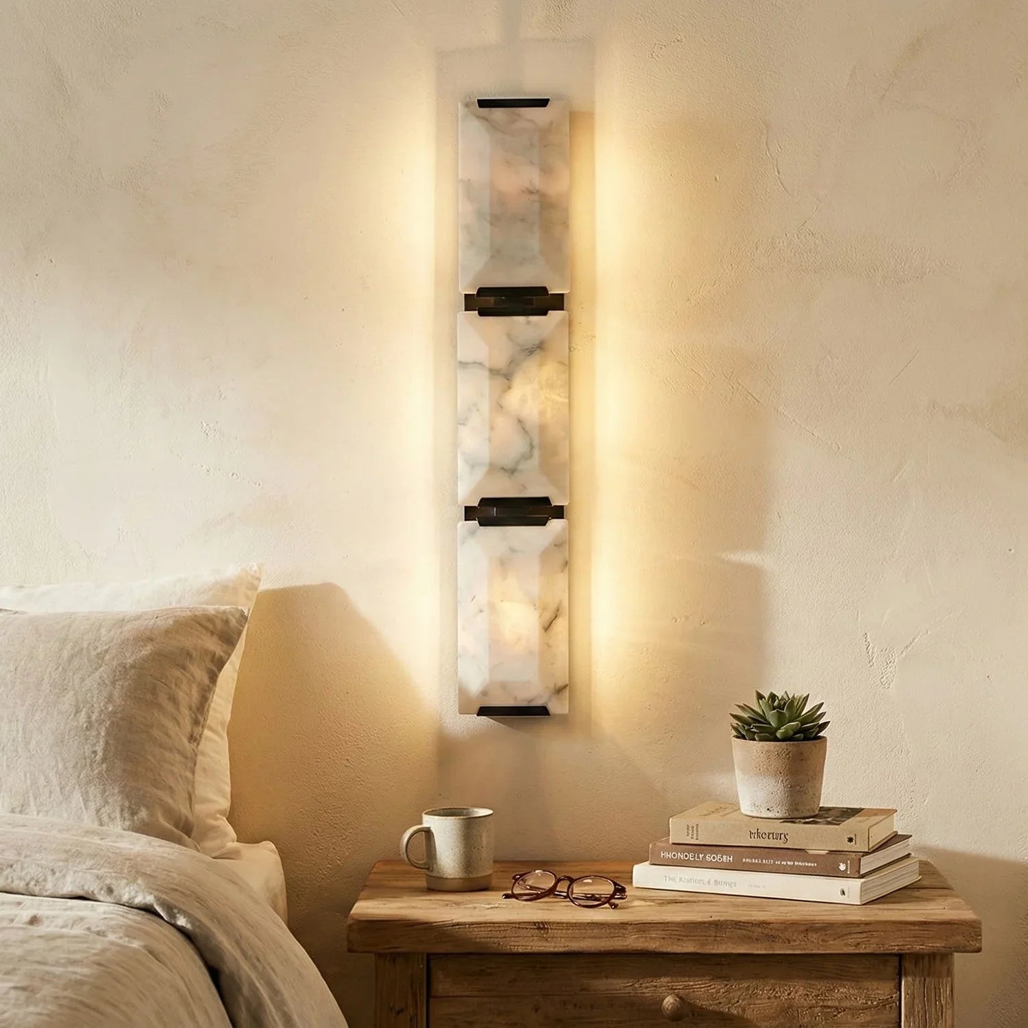 Alabaster Rectangular Wall Lamp | wildoxy
