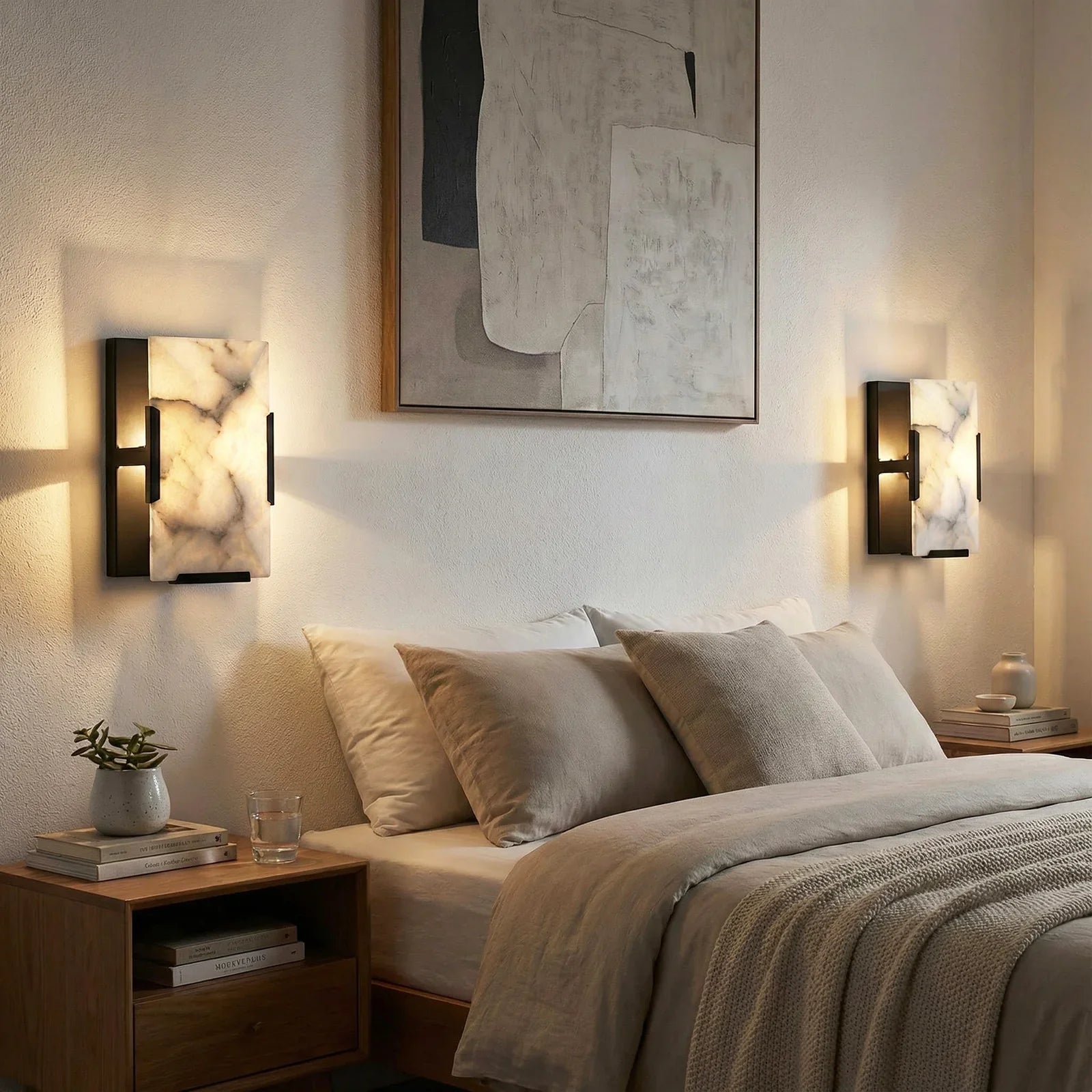 Alabaster Rectangular Wall Lamp | wildoxy