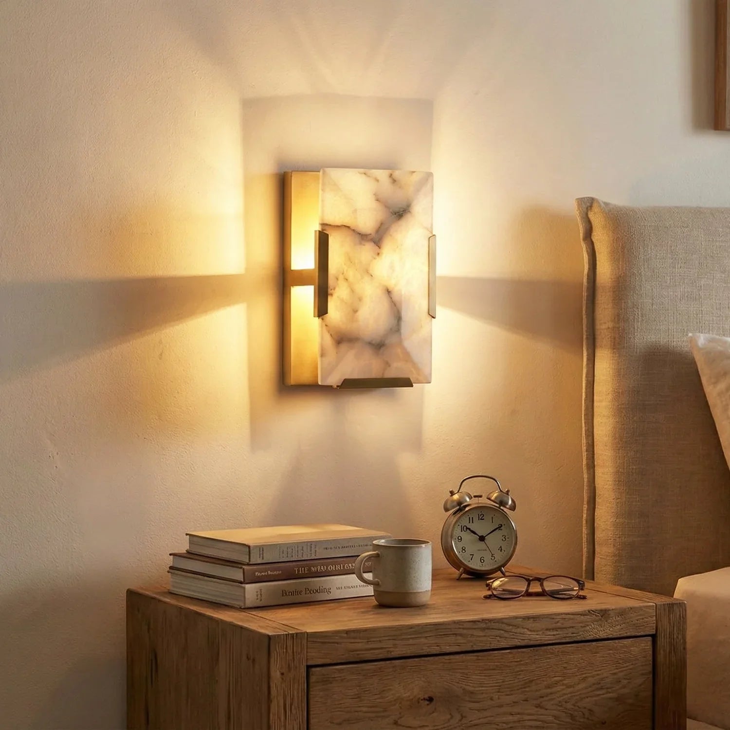 Alabaster Rectangular Wall Lamp | wildoxy