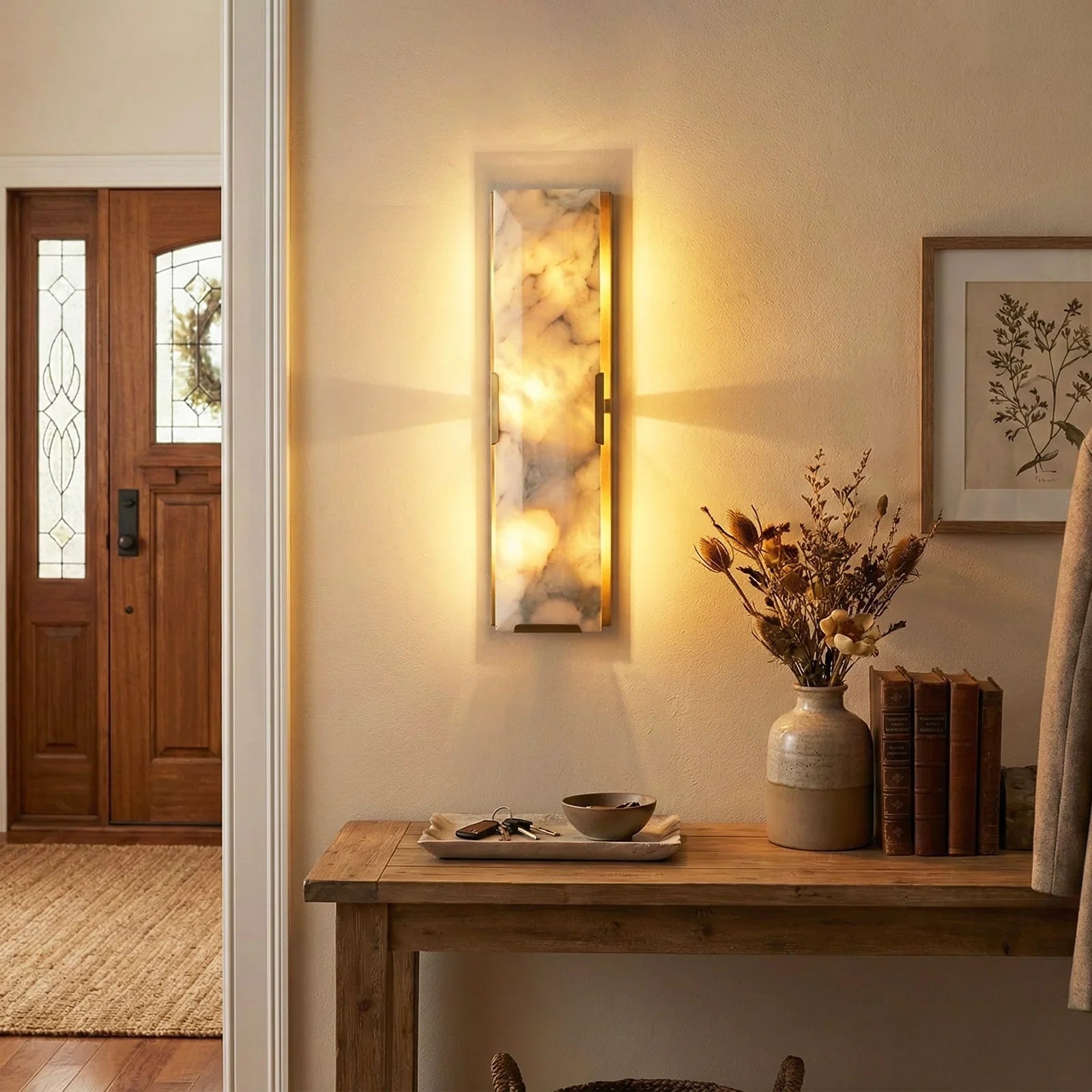 Alabaster Rectangular Wall Lamp | wildoxy