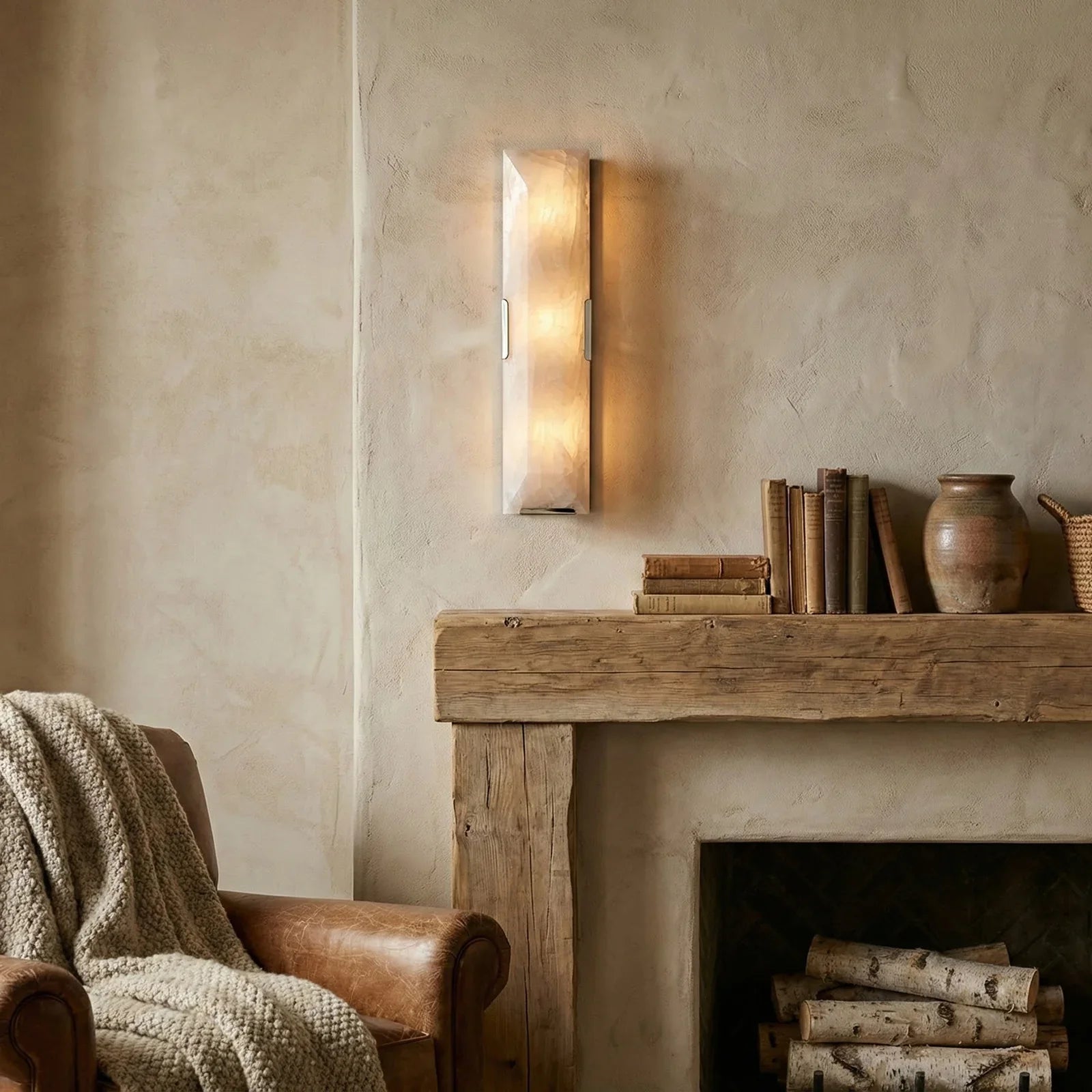 Alabaster Rectangular Wall Lamp | wildoxy
