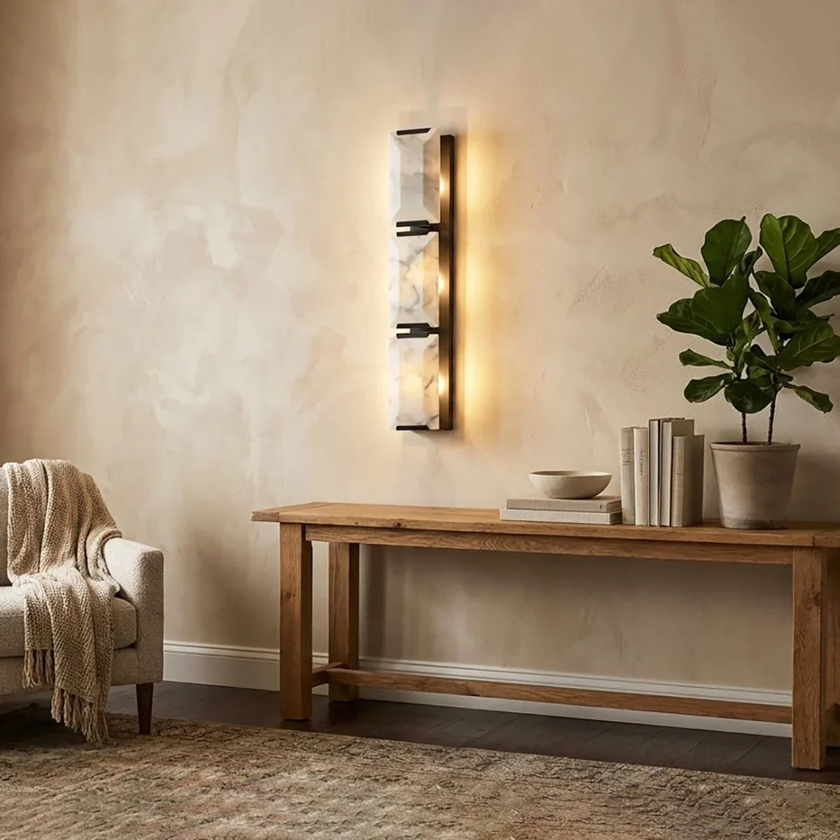Alabaster Rectangular Wall Lamp | wildoxy