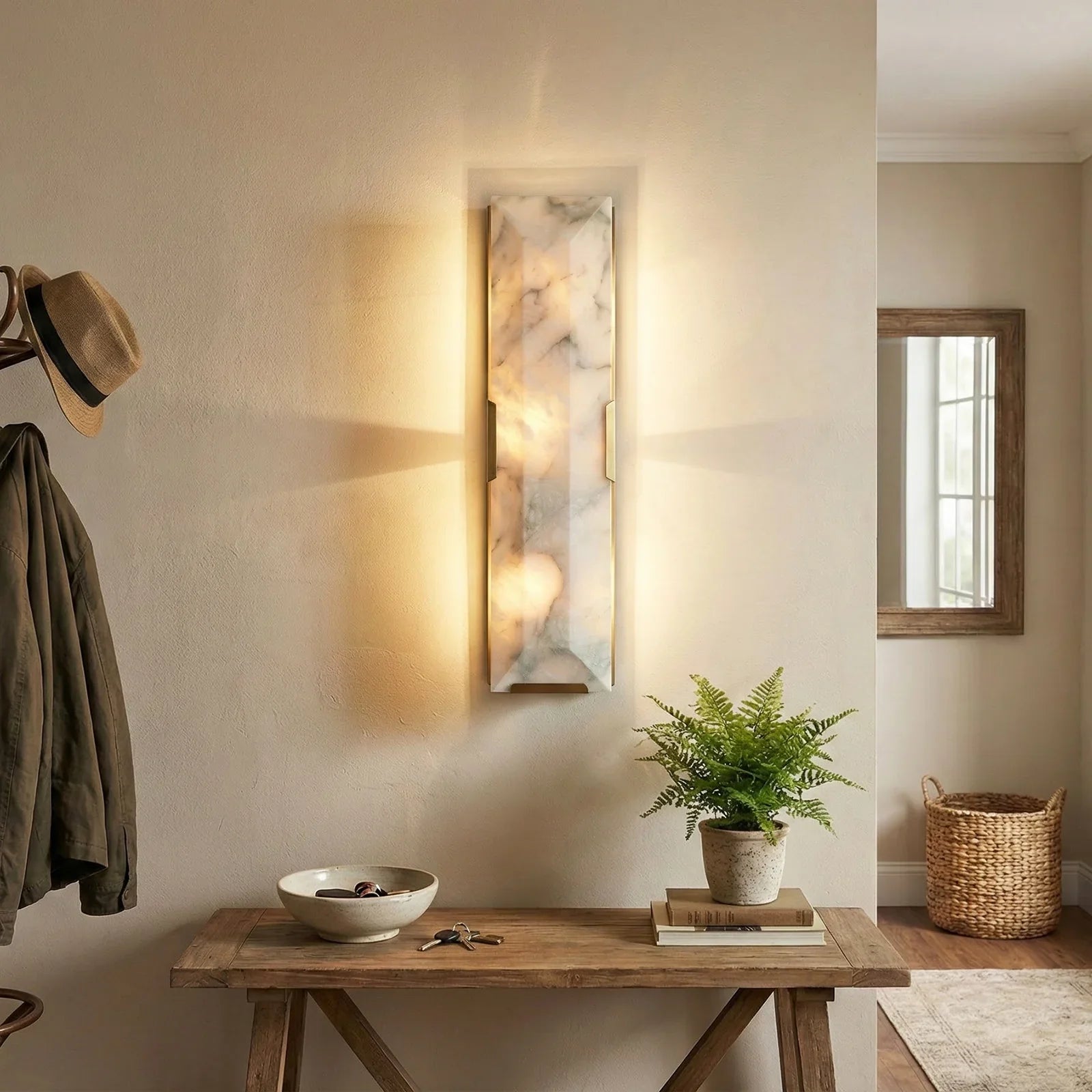Alabaster Rectangular Wall Lamp | wildoxy