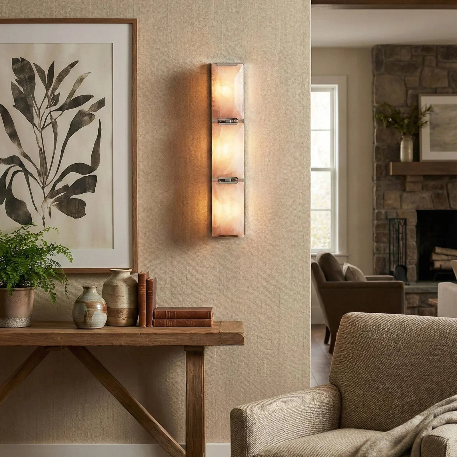 Alabaster Rectangular Wall Lamp | wildoxy