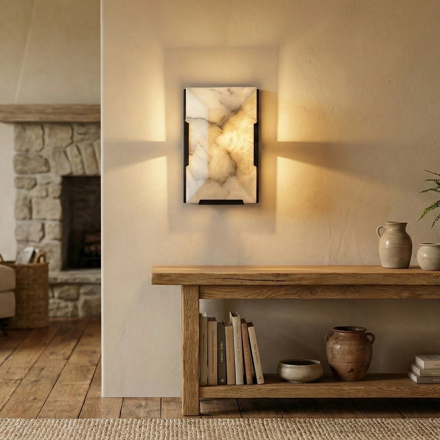 Alabaster Rectangular Wall Lamp | wildoxy