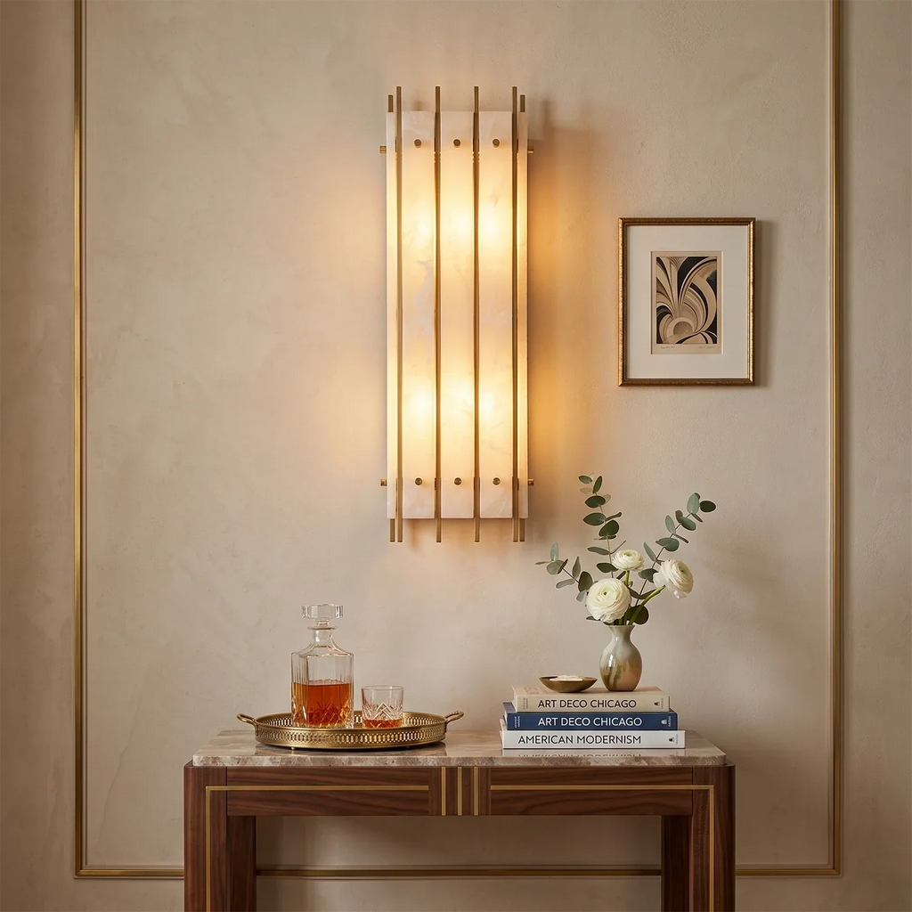 Alabaster Rectangular Wall Sconce | wildoxy