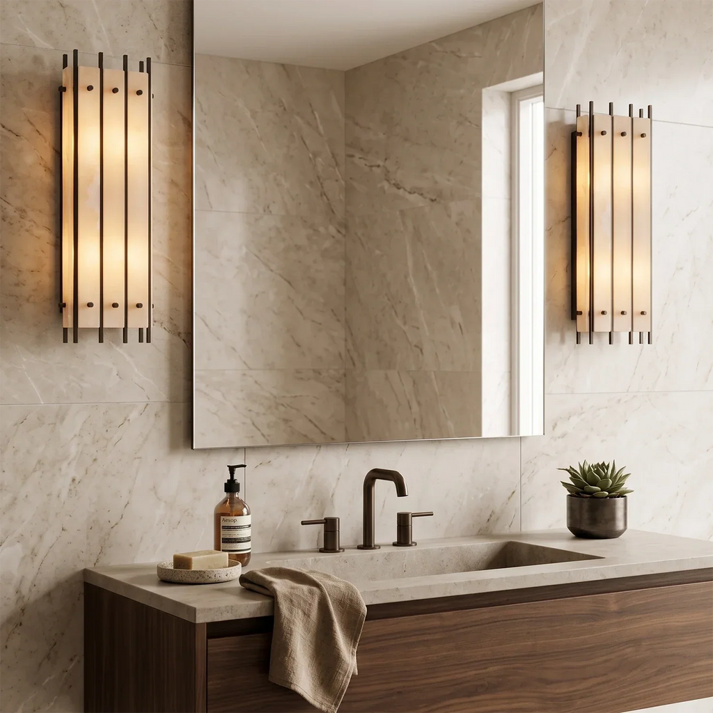 Alabaster Rectangular Wall Sconce | wildoxy