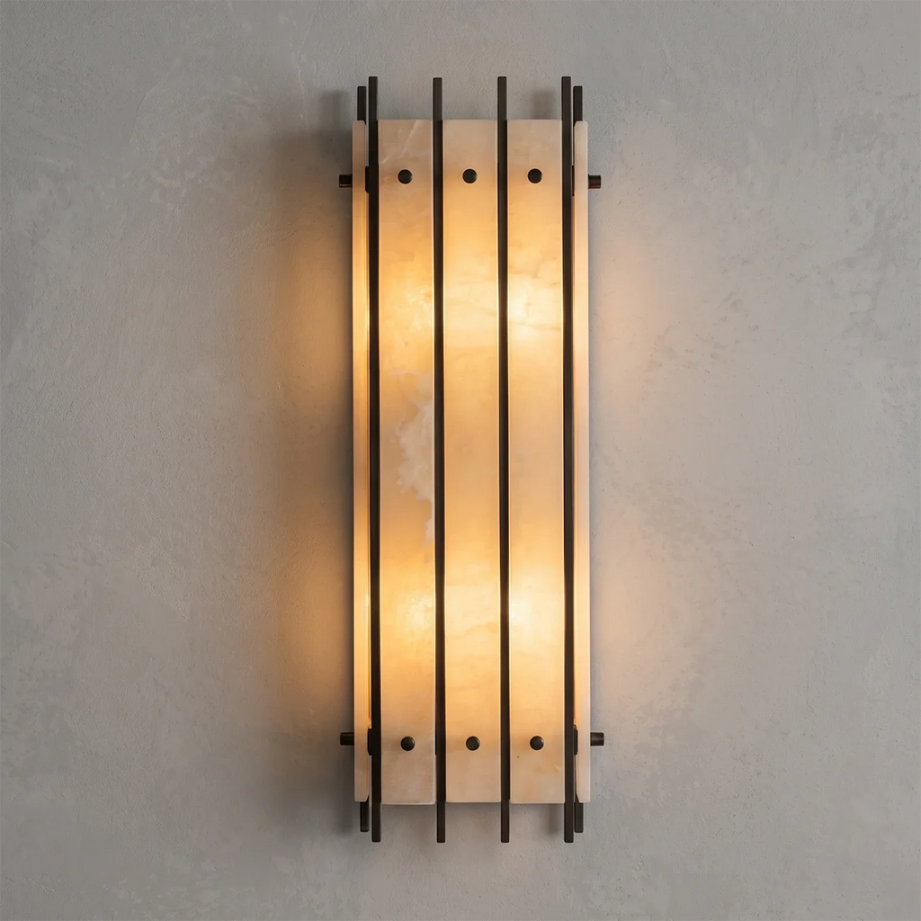 Alabaster Rectangular Wall Sconce | wildoxy