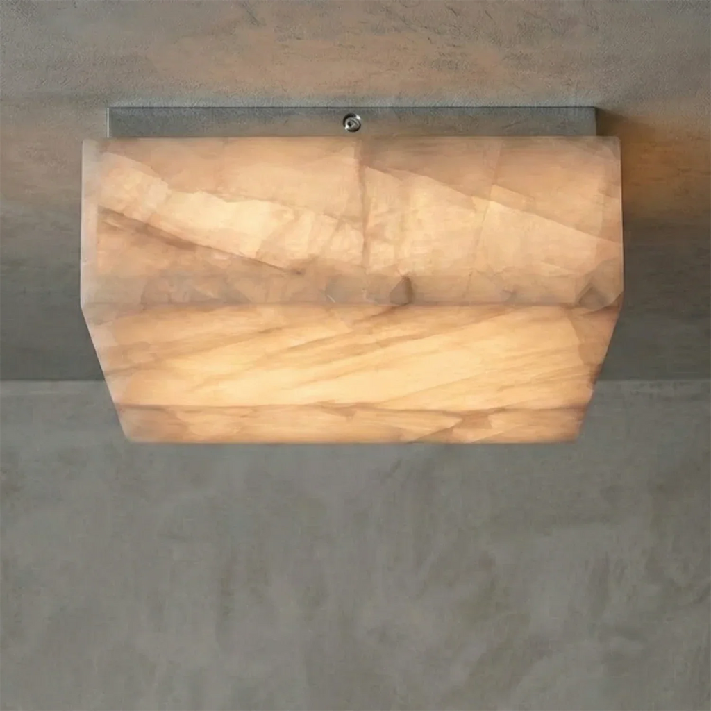 Alabaster Riviera Square Ceiling  Lamp | wildoxy