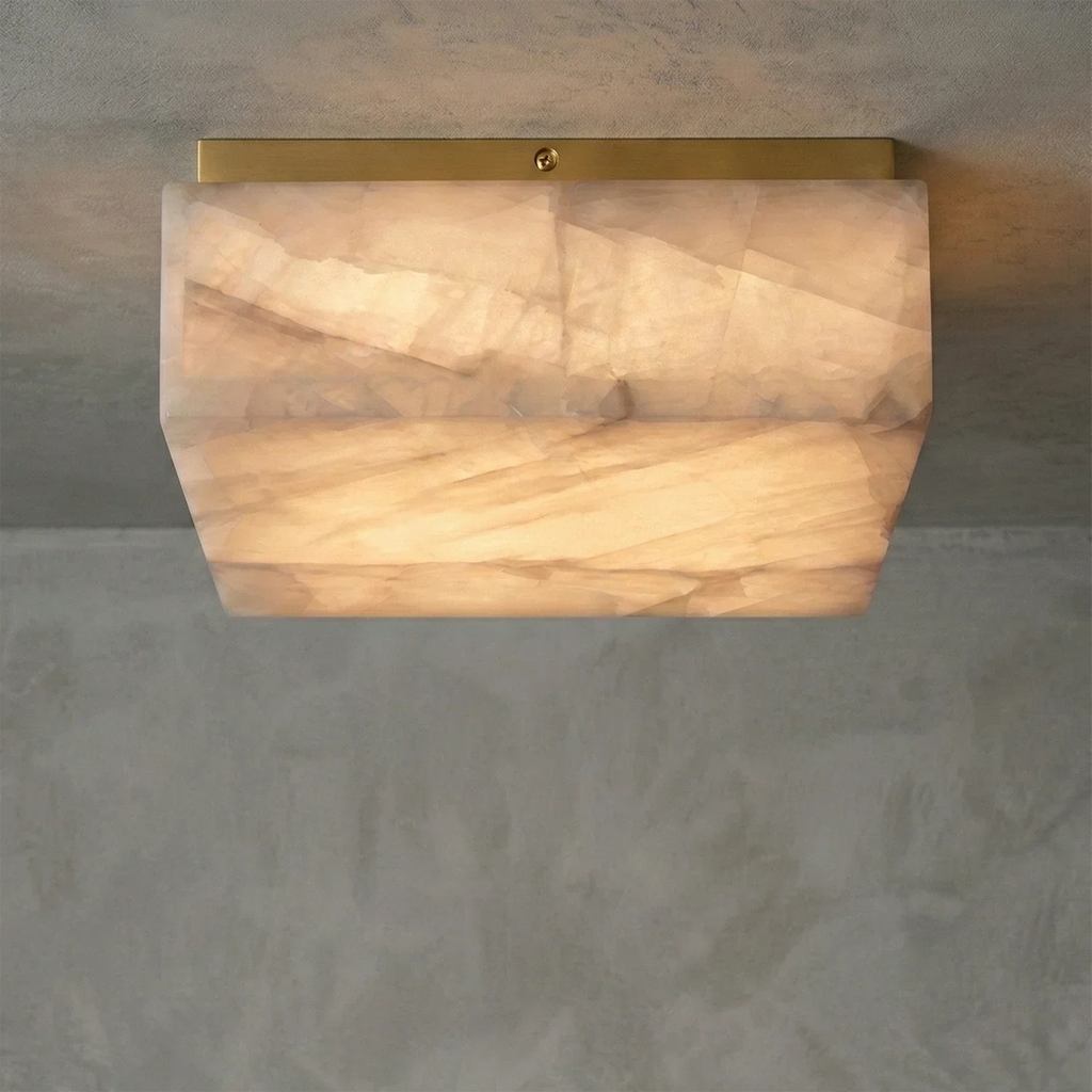 Alabaster Riviera Square Ceiling  Lamp | wildoxy