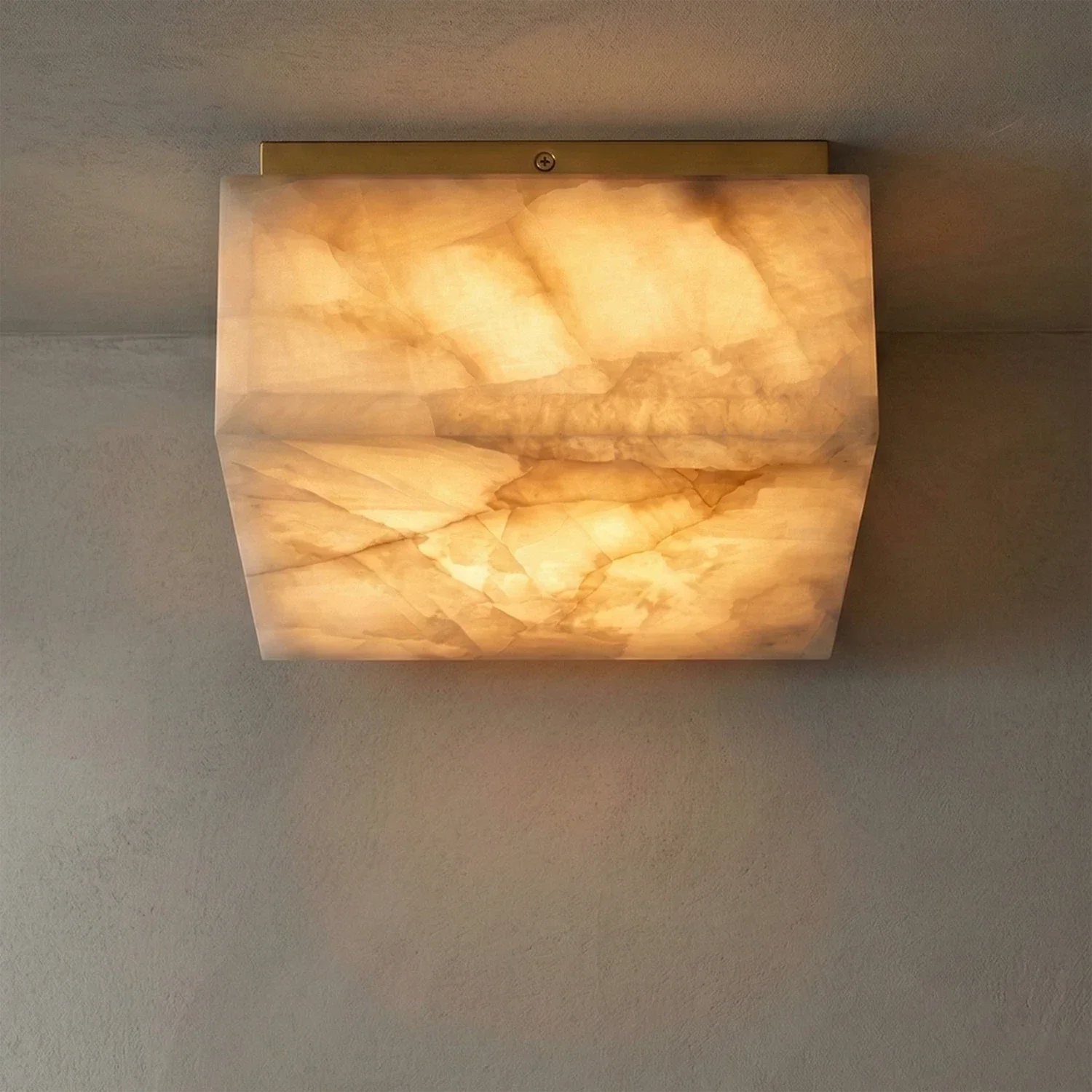 Alabaster Riviera Square Ceiling  Lamp | wildoxy