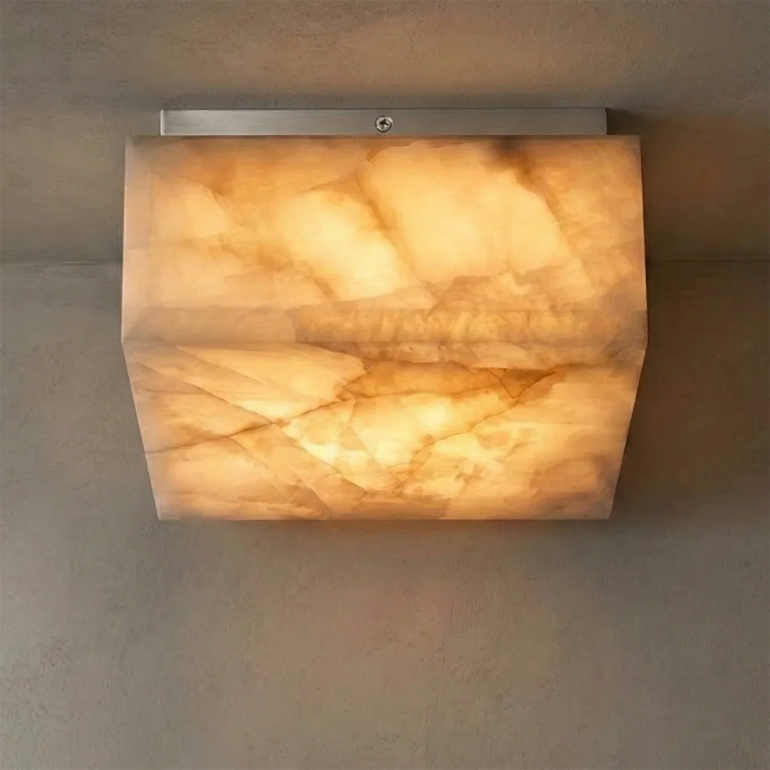 Alabaster Riviera Square Ceiling  Lamp | wildoxy