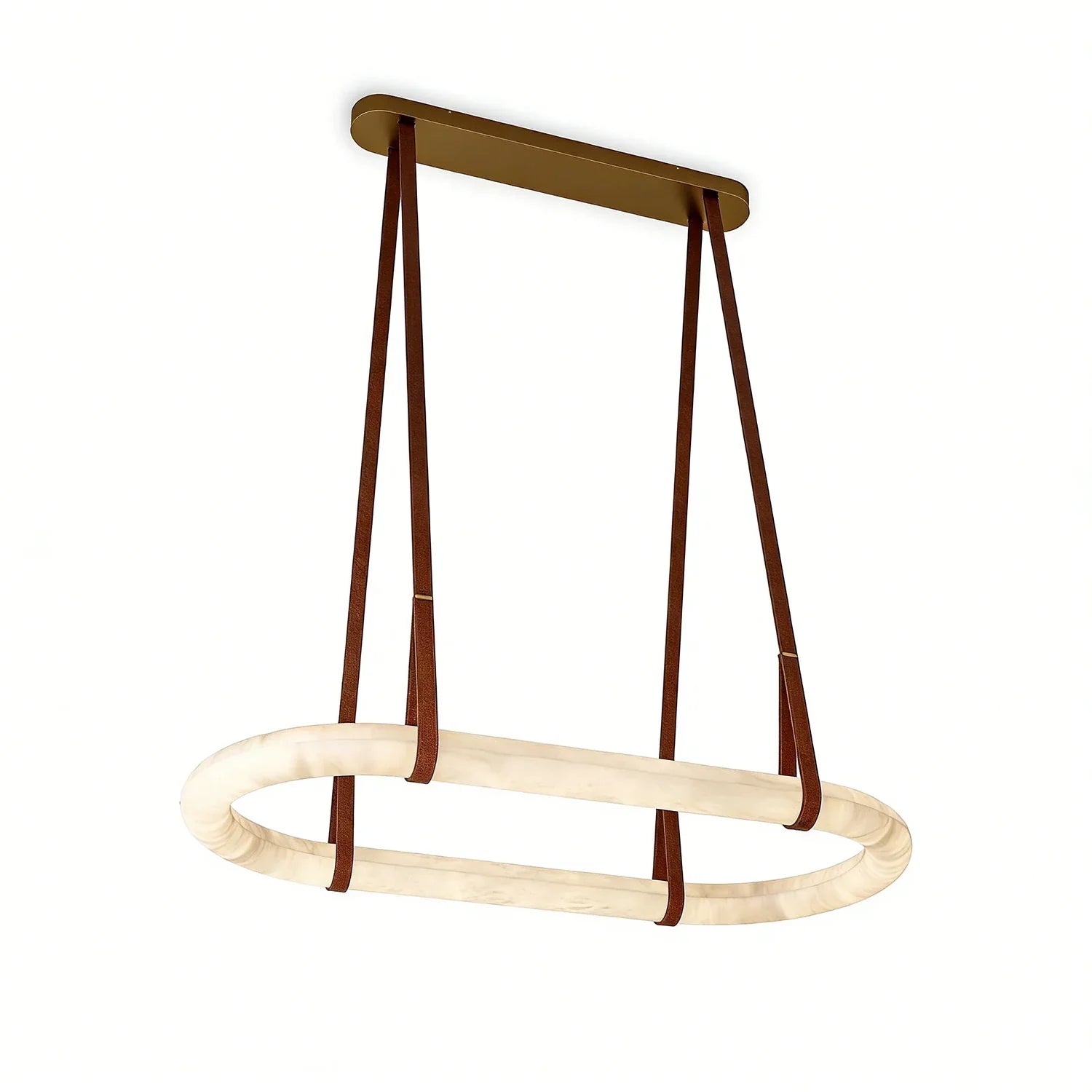 Alabaster Round Leather Chandelier | wildoxy