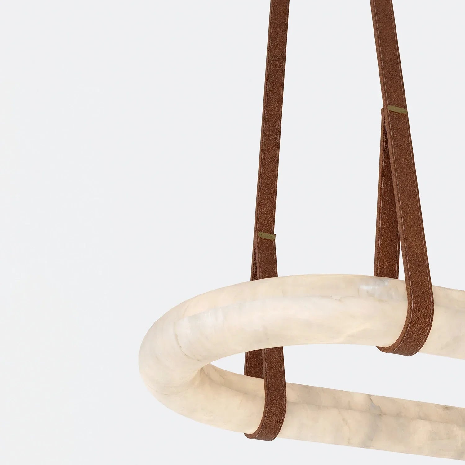 Alabaster Round Leather Chandelier | wildoxy