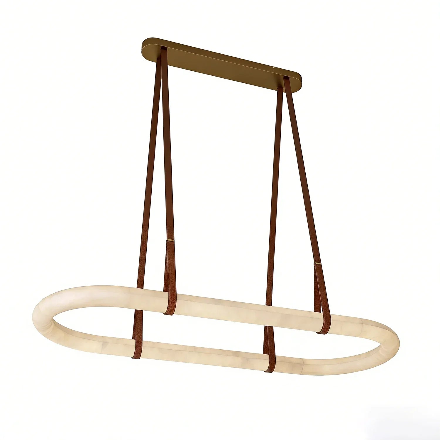 Alabaster Round Leather Chandelier | wildoxy